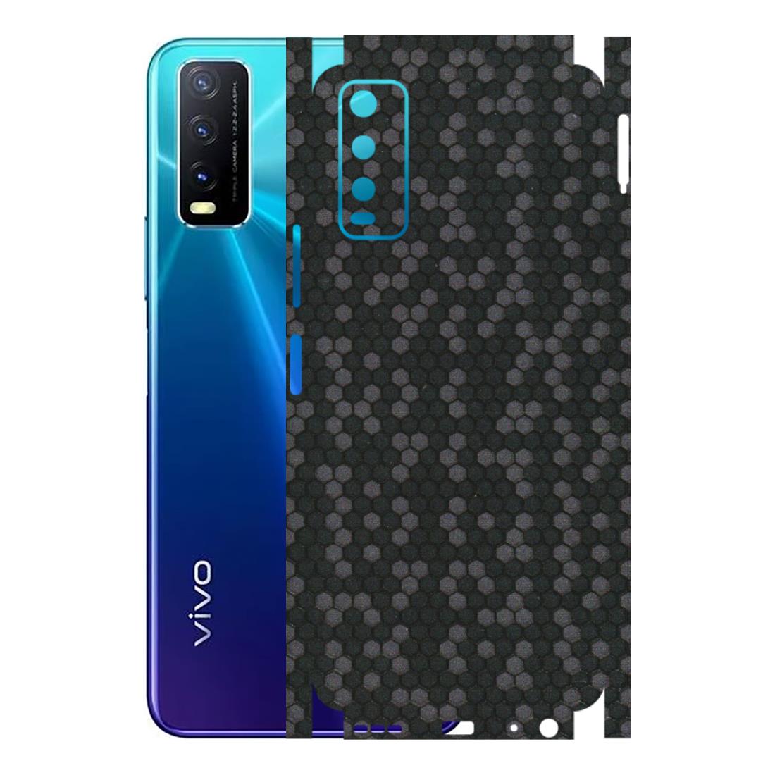 VIVO Y Series Phone Skins (All Models) - Black Grey Honeycomb Sober - 3D Embossed Finish (L-85) Vivo Y20i