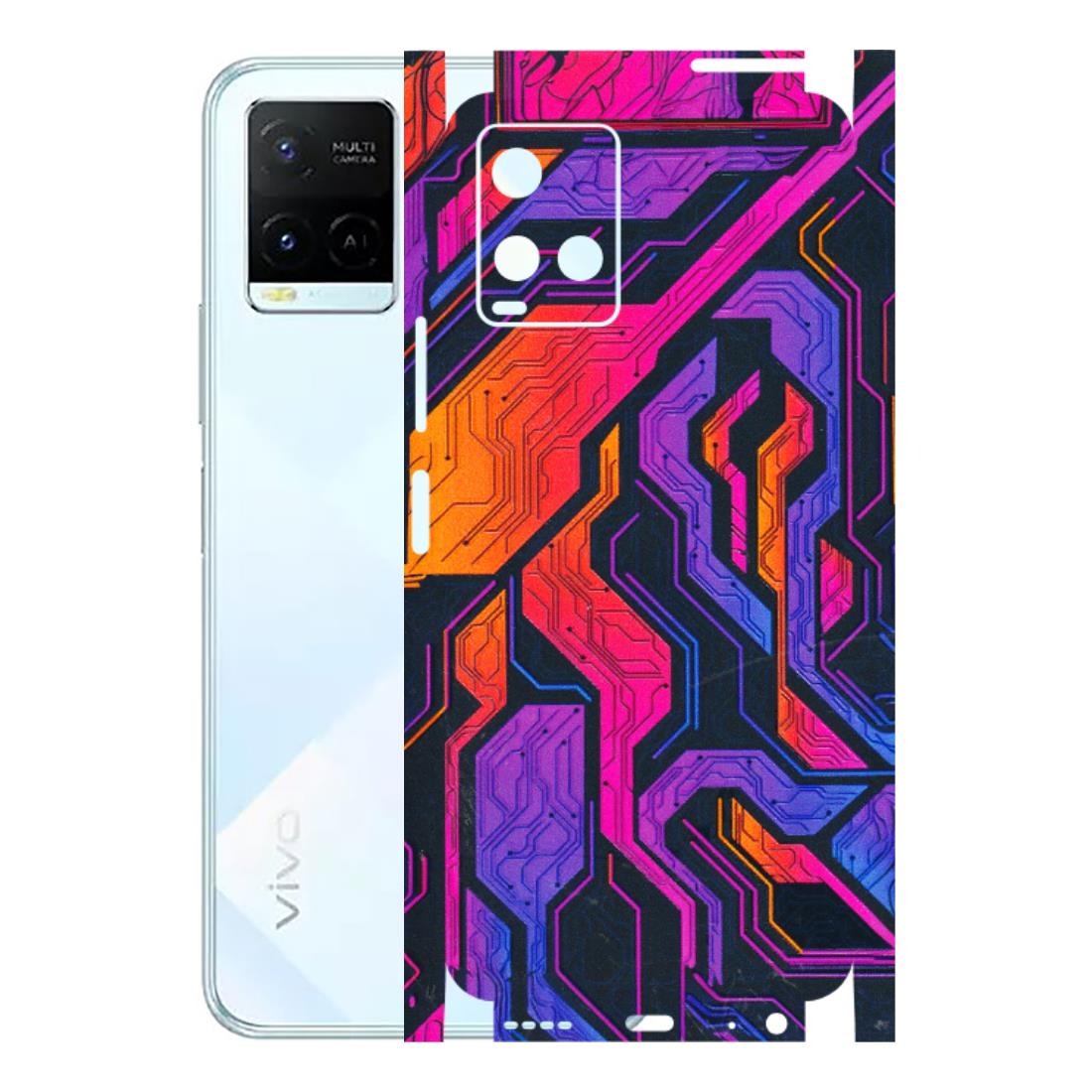 VIVO Y Series Phone Skins (All Models) - Tech Circuits Futuristic - 3D Embossed Finish (L-07) Vivo Y21E 5G