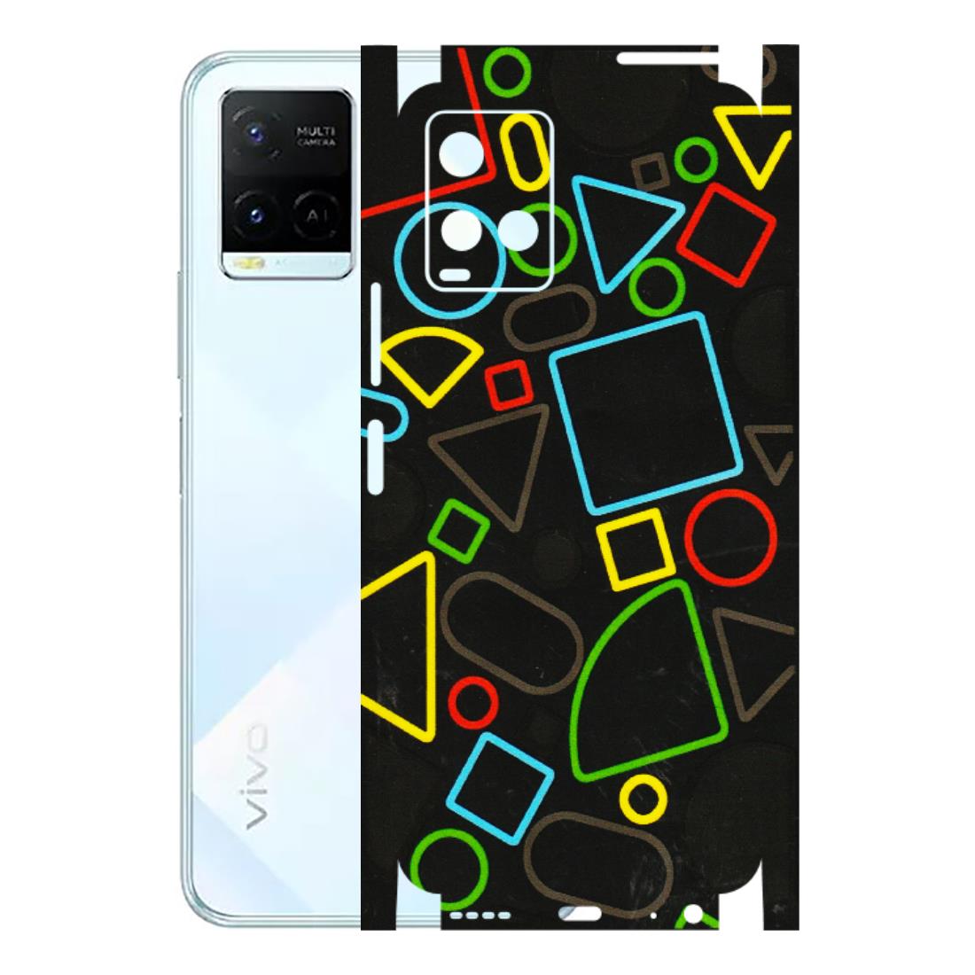 VIVO Y Series Phone Skins (All Models) - Black Shapes - 3D Embossed Finish (L-131) Vivo Y21E 5G