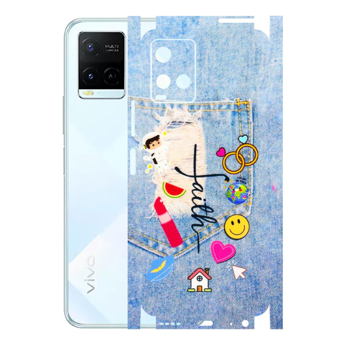 VIVO Y Series Phone Skins (All Models) - Denim Jeans Pocket - 3D Embossed Finish (L-134) Vivo Y21E 5G