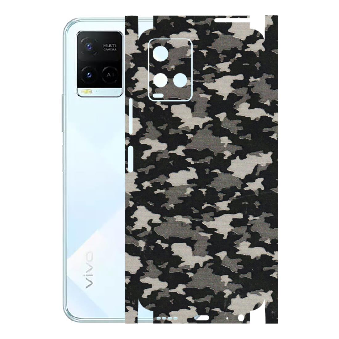 VIVO Y Series Phone Skins (All Models) - Black/Grey Camoflaunge - 3D Embossed Finish (L-142) Vivo Y21E 5G