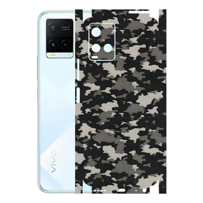 VIVO Y Series Phone Skins (All Models) - Black/Grey Camoflaunge - 3D Embossed Finish (L-142) Vivo Y21E 5G