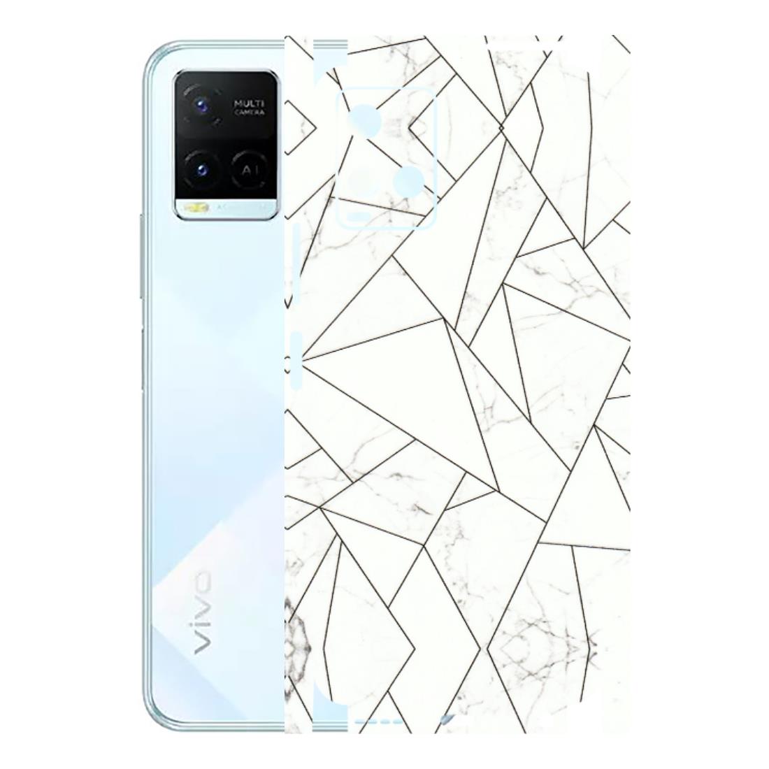 VIVO Y Series Phone Skins (All Models) - Luxury White Marble Effect - 3D Embossed Finish (L-168) Vivo Y21E 5G