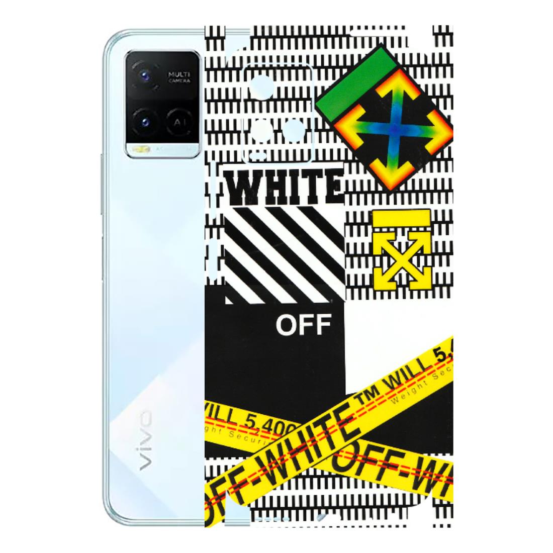 VIVO Y Series Phone Skins (All Models) - White Off Abstract - 3D Embossed Finish (L-172) Vivo Y21E 5G