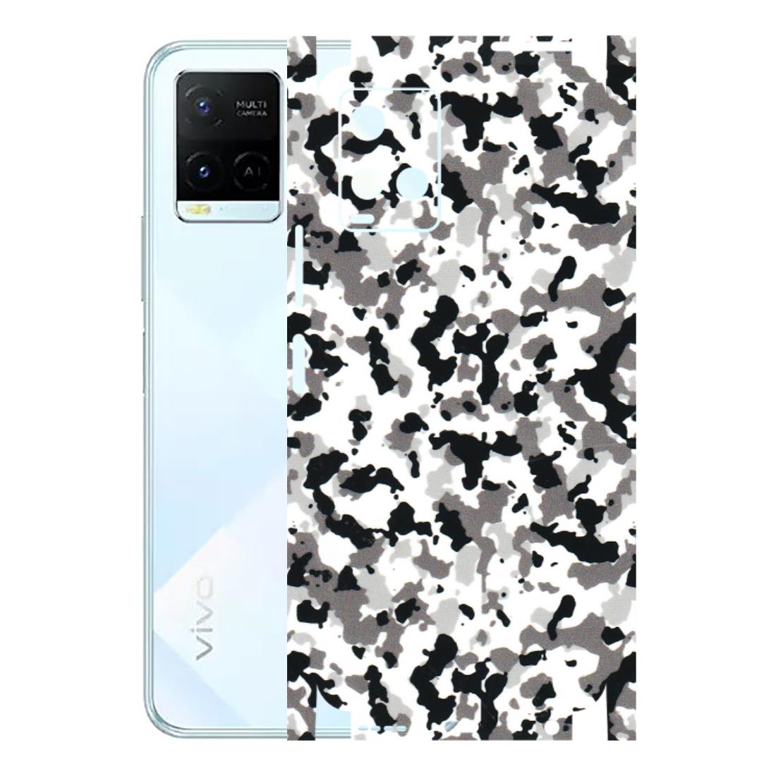 VIVO Y Series Phone Skins (All Models) - White Black Camouflage - 3D Embossed Finish (L-18) Vivo Y21E 5G