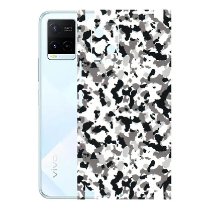 VIVO Y Series Phone Skins (All Models) - White Black Camouflage - 3D Embossed Finish (L-18) Vivo Y21E 5G