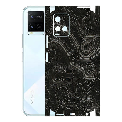 VIVO Y Series Phone Skins (All Models) - Black Swirl - 3D Embossed Finish (L-196) Vivo Y21E 5G