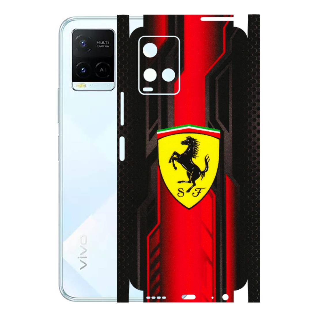 VIVO Y Series Phone Skins (All Models) - Black Ferrari Logo - 3D Embossed Finish (L-253) Vivo Y21E 5G