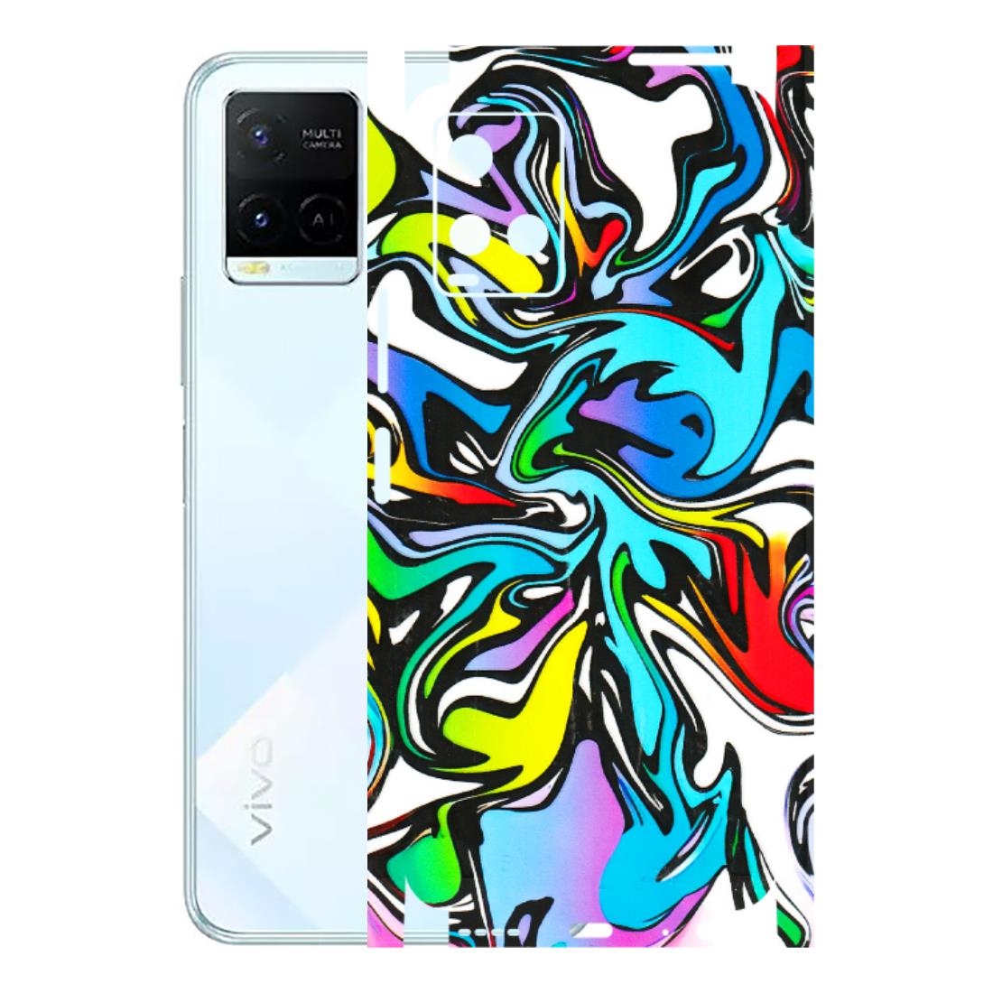 VIVO Y Series Phone Skins (All Models) - Abstract Colour Paints - 3D Embossed Finish (L-271) Vivo Y21E 5G