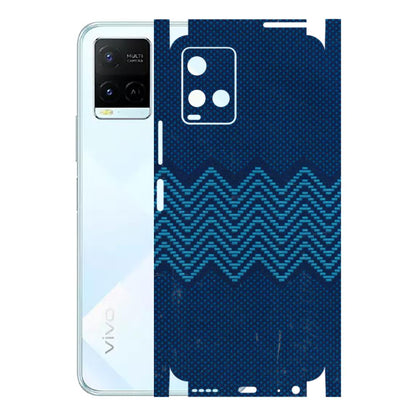 VIVO Y Series Phone Skins (All Models) - Blue Sober Waves - 3D Embossed Finish (L-306) Vivo Y21E 5G