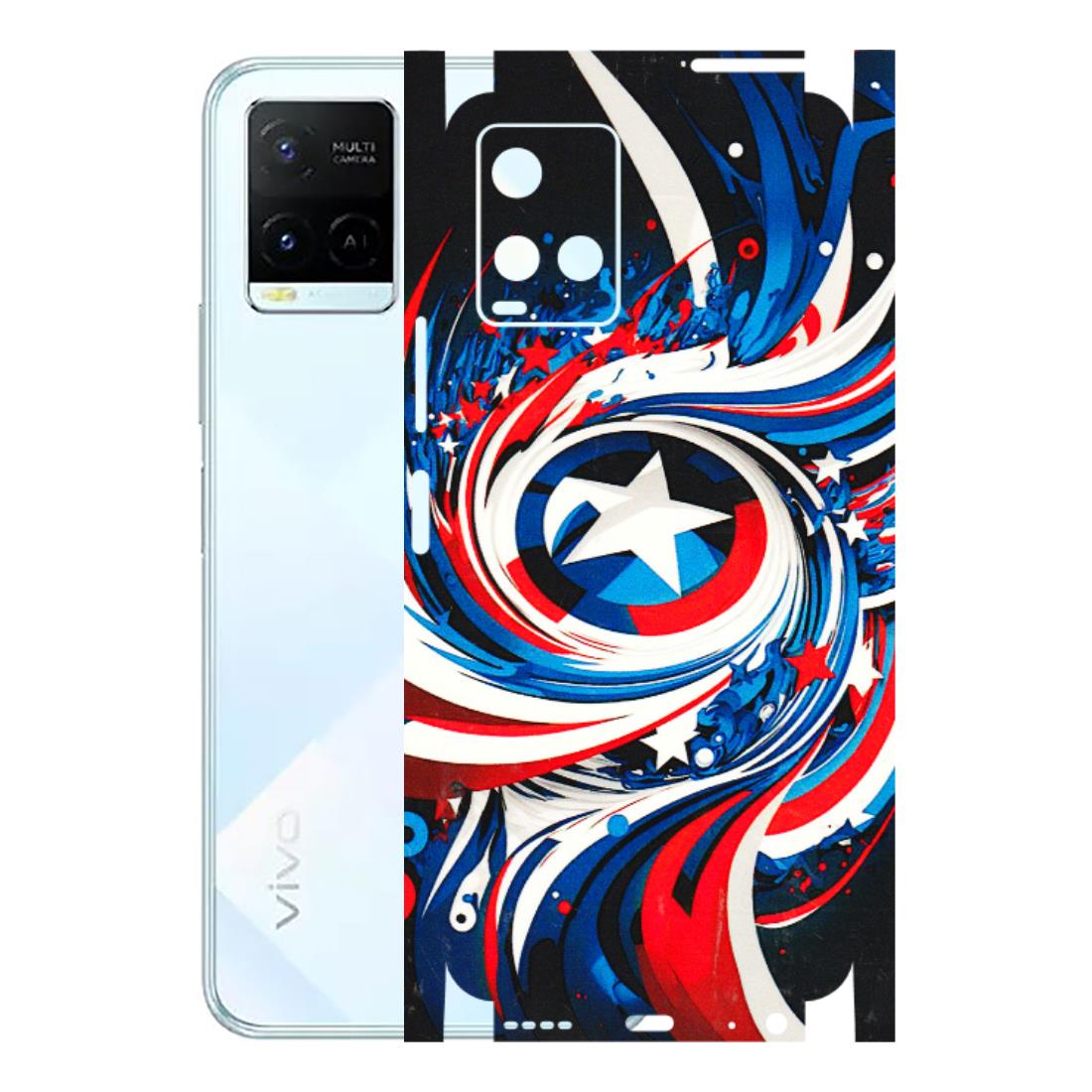VIVO Y Series Phone Skins (All Models) - Captain America Logo - 3D Embossed Finish (L-307) Vivo Y21E 5G