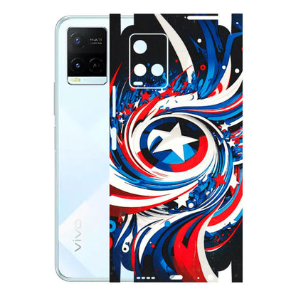 VIVO Y Series Phone Skins (All Models) - Captain America Logo - 3D Embossed Finish (L-307) Vivo Y21E 5G