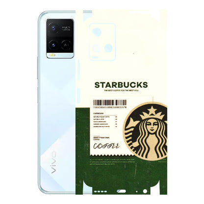 VIVO Y Series Phone Skins (All Models) - Starbucks Barcode - 3D Embossed Finish (L-308) Vivo Y21E 5G