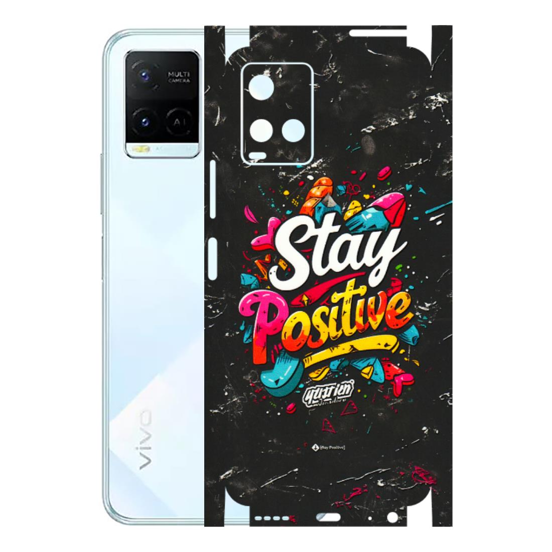 VIVO Y Series Phone Skins (All Models) - Stay Positive Black - 3D Embossed Finish (L-31) Vivo Y21E 5G