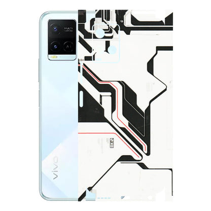 VIVO Y Series Phone Skins (All Models) - White Techy Logo - 3D Embossed Finish (L-312) Vivo Y21E 5G