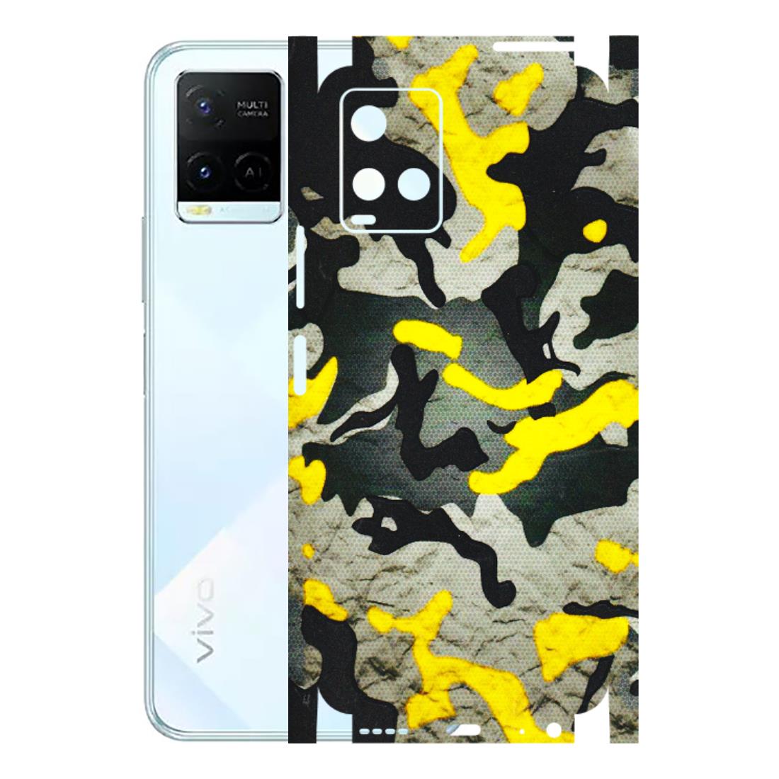 VIVO Y Series Phone Skins (All Models) - Yellow Camouflage - 3D Embossed Finish (L-61) Vivo Y21E 5G