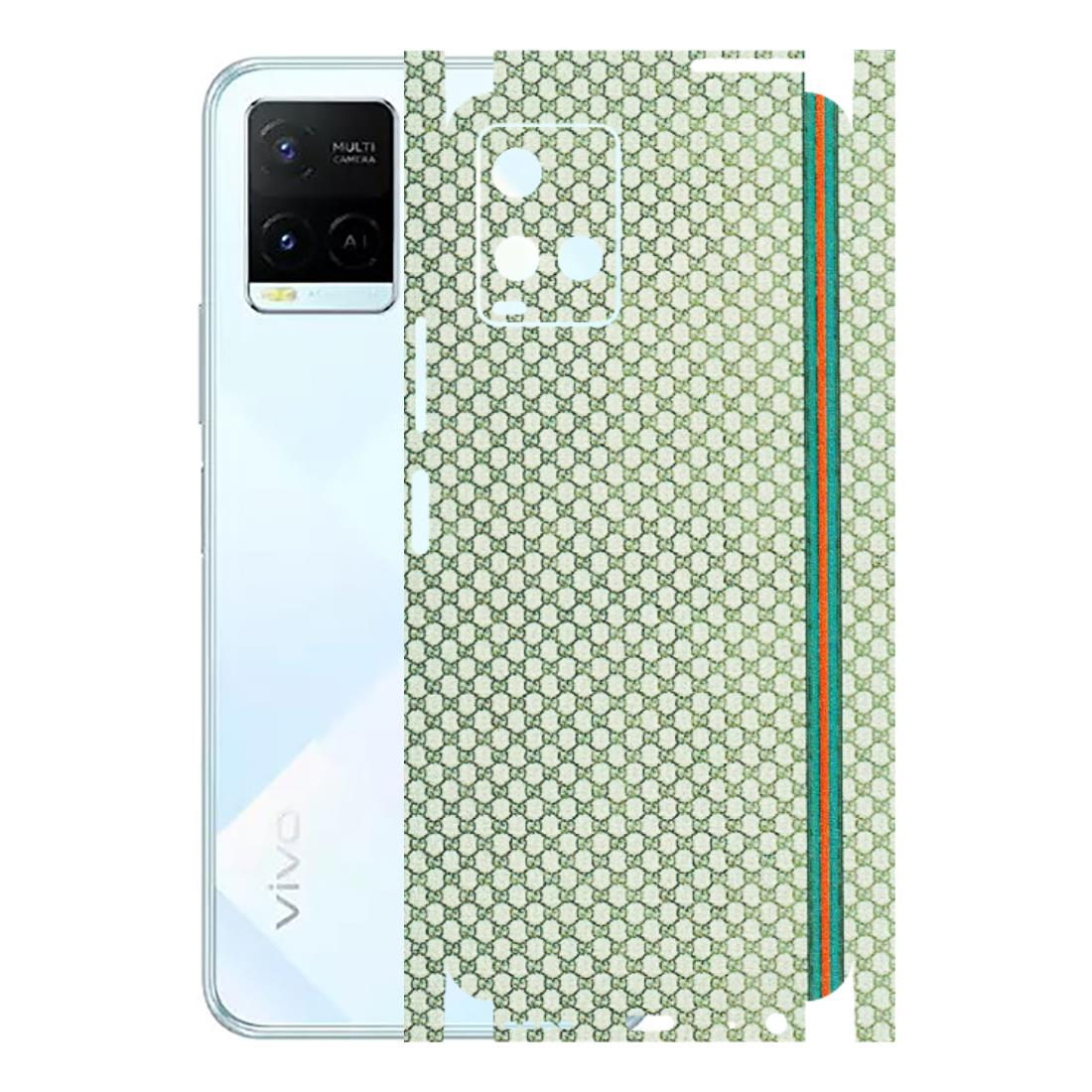 VIVO Y Series Phone Skins (All Models) - Gucci Fabric Pattern - 3D Embossed Finish (L-73) Vivo Y21E 5G