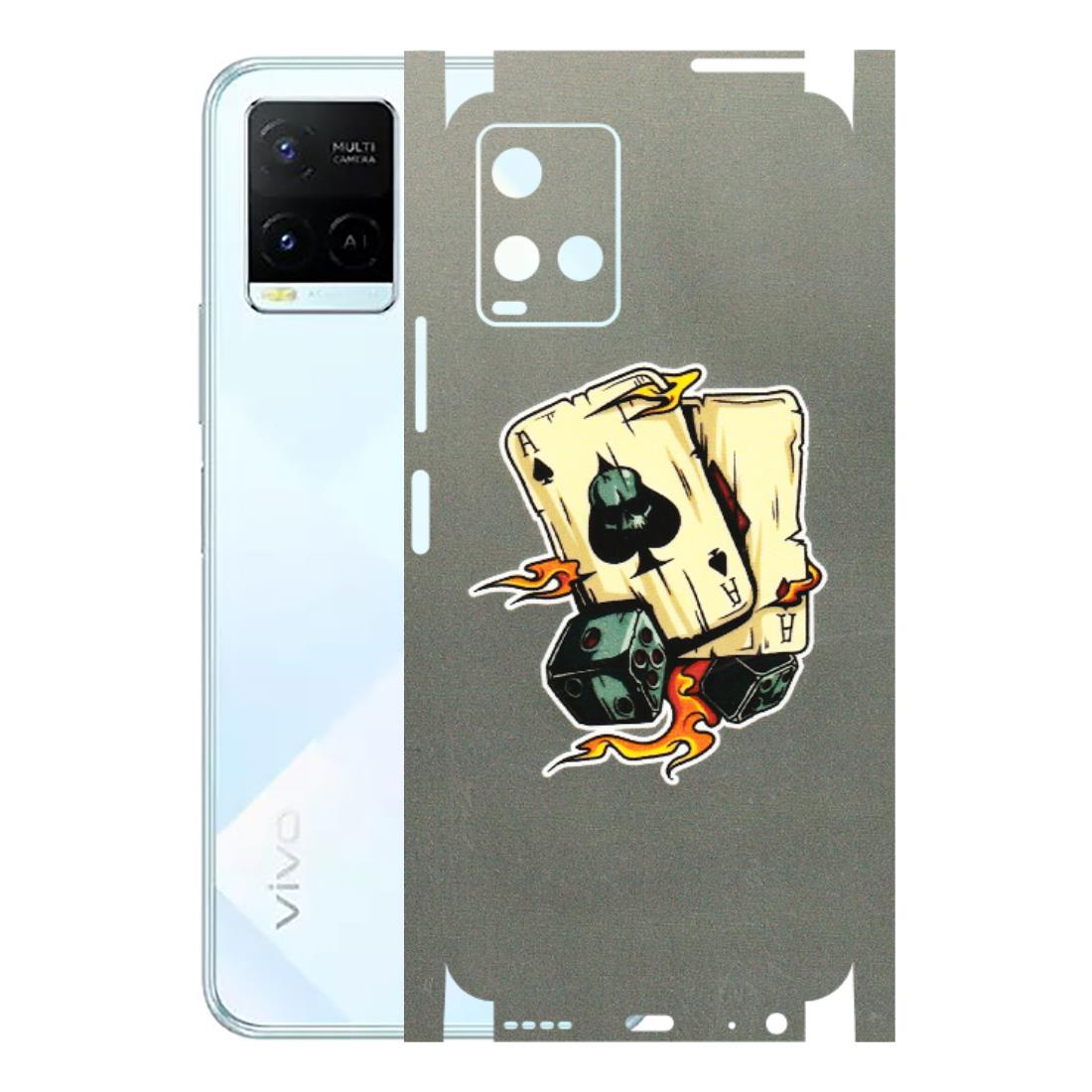 VIVO Y Series Phone Skins (All Models) - Grey Cards Of Ace - 3D Embossed Finish (L-77) Vivo Y21E 5G