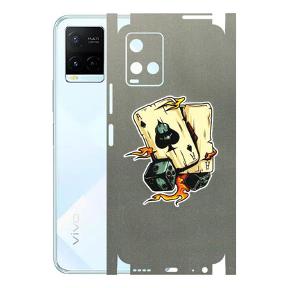VIVO Y Series Phone Skins (All Models) - Grey Cards Of Ace - 3D Embossed Finish (L-77) Vivo Y21E 5G