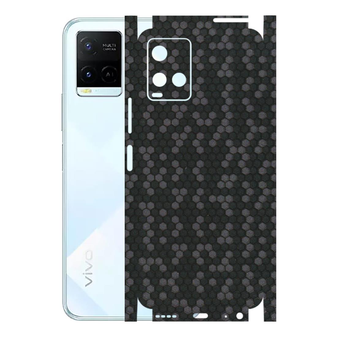 VIVO Y Series Phone Skins (All Models) - Black Grey Honeycomb Sober - 3D Embossed Finish (L-85) Vivo Y21E 5G