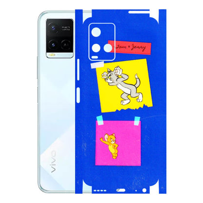 VIVO Y Series Phone Skins (All Models) - Tom N Jerry Sticky Notes - 3D Embossed Finish (L-88) Vivo Y21E 5G