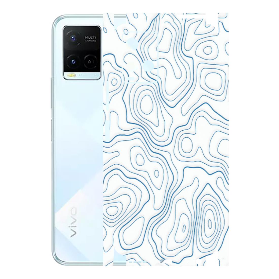 VIVO Y Series Phone Skins (All Models) - Blue And White Swirls - Matte Finish (M-139) Vivo Y21E 5G