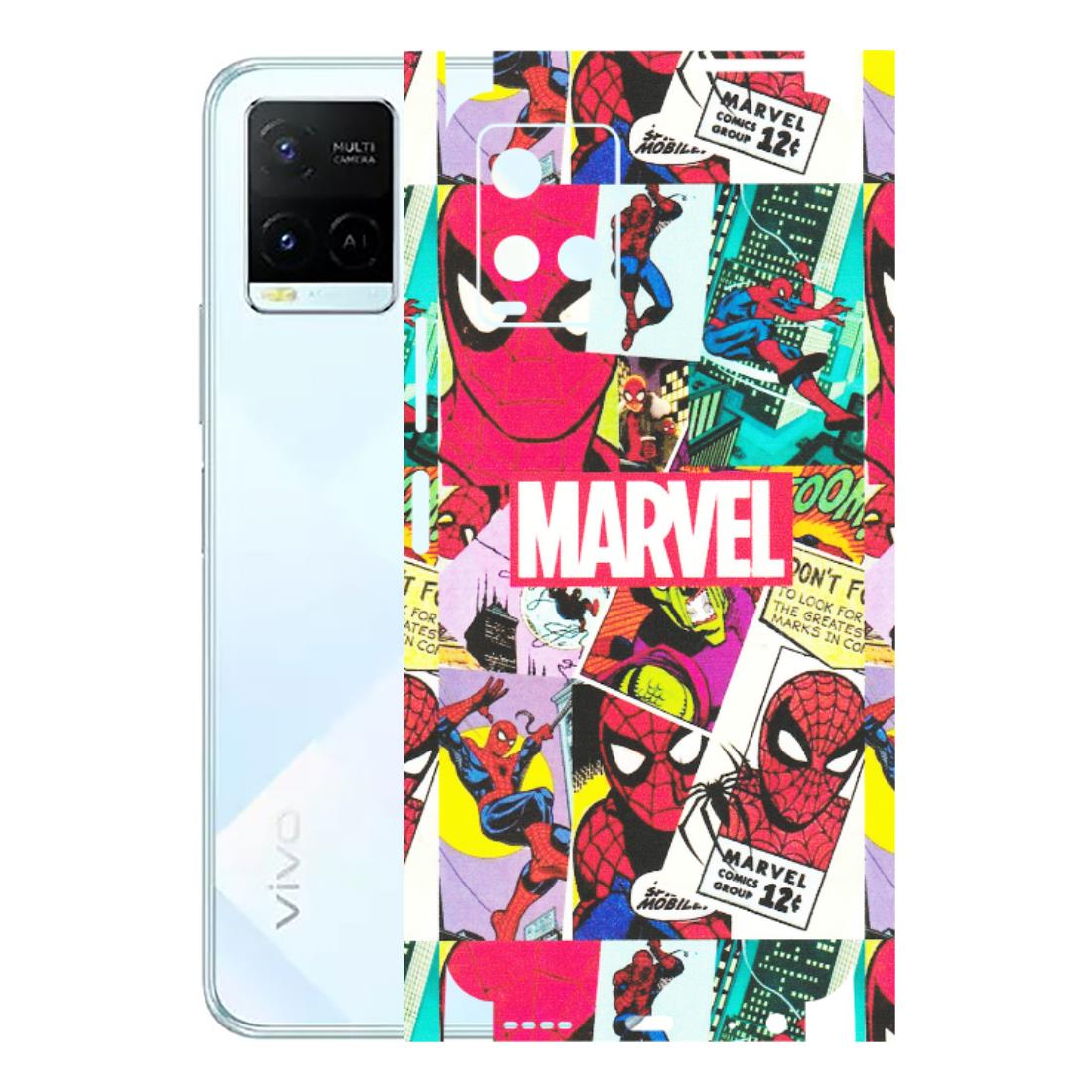 VIVO Y Series Phone Skins (All Models) - Marvel Comic Spiderman Grafitti - Matte Finish (M-72) Vivo Y21E 5G