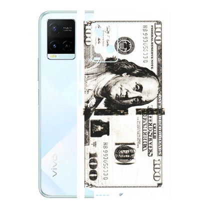 VIVO Y Series Phone Skins (All Models) - 100 Dollar Currency - Transparent Finish (T-01) Vivo Y21E 5G