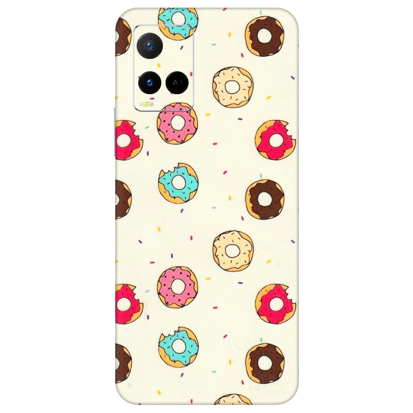 VIVO Y Series Phone Skins (All Models) - Mini Donuts Doodle Art - 3D Embossed Finish (L-122) Vivo Y21 G