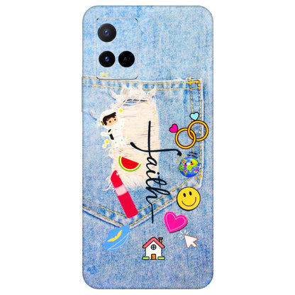 VIVO Y Series Phone Skins (All Models) - Denim Jeans Pocket - 3D Embossed Finish (L-134) Vivo Y21 G