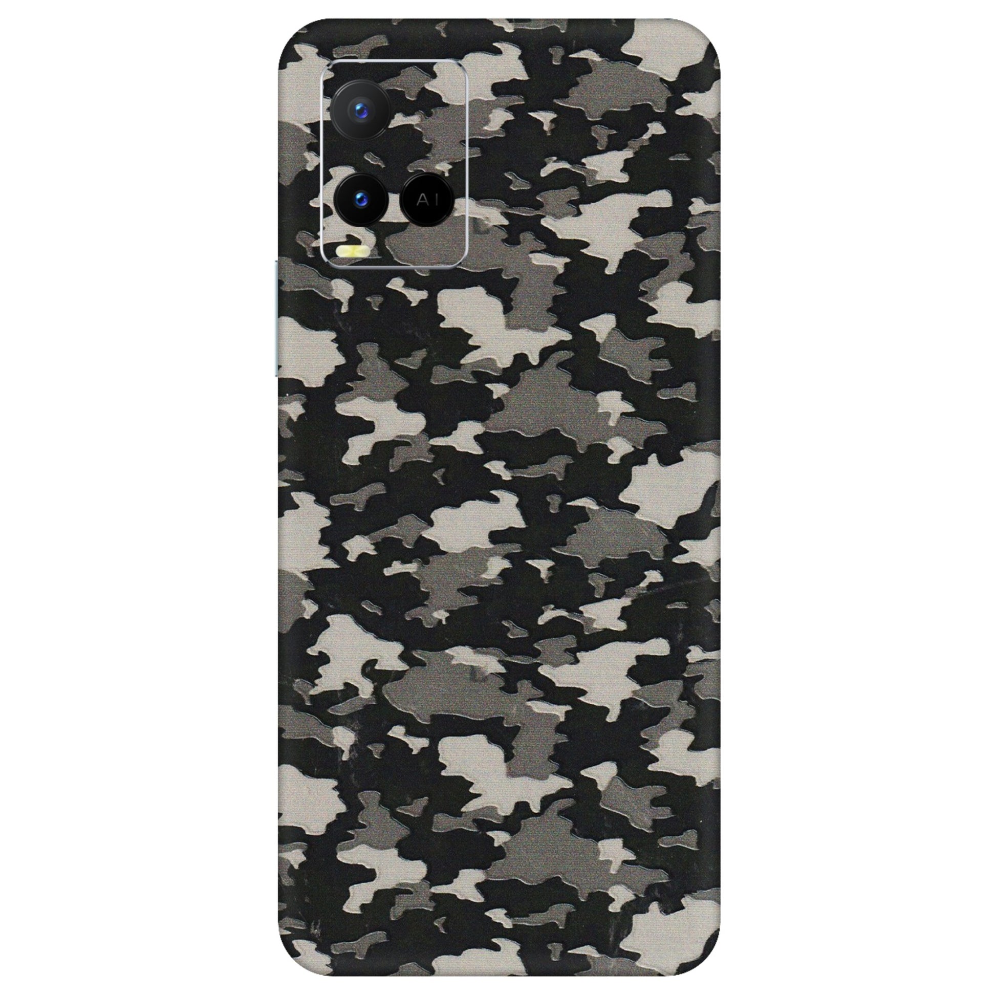 VIVO Y Series Phone Skins (All Models) - Black/Grey Camoflaunge - 3D Embossed Finish (L-142) Vivo Y21 G
