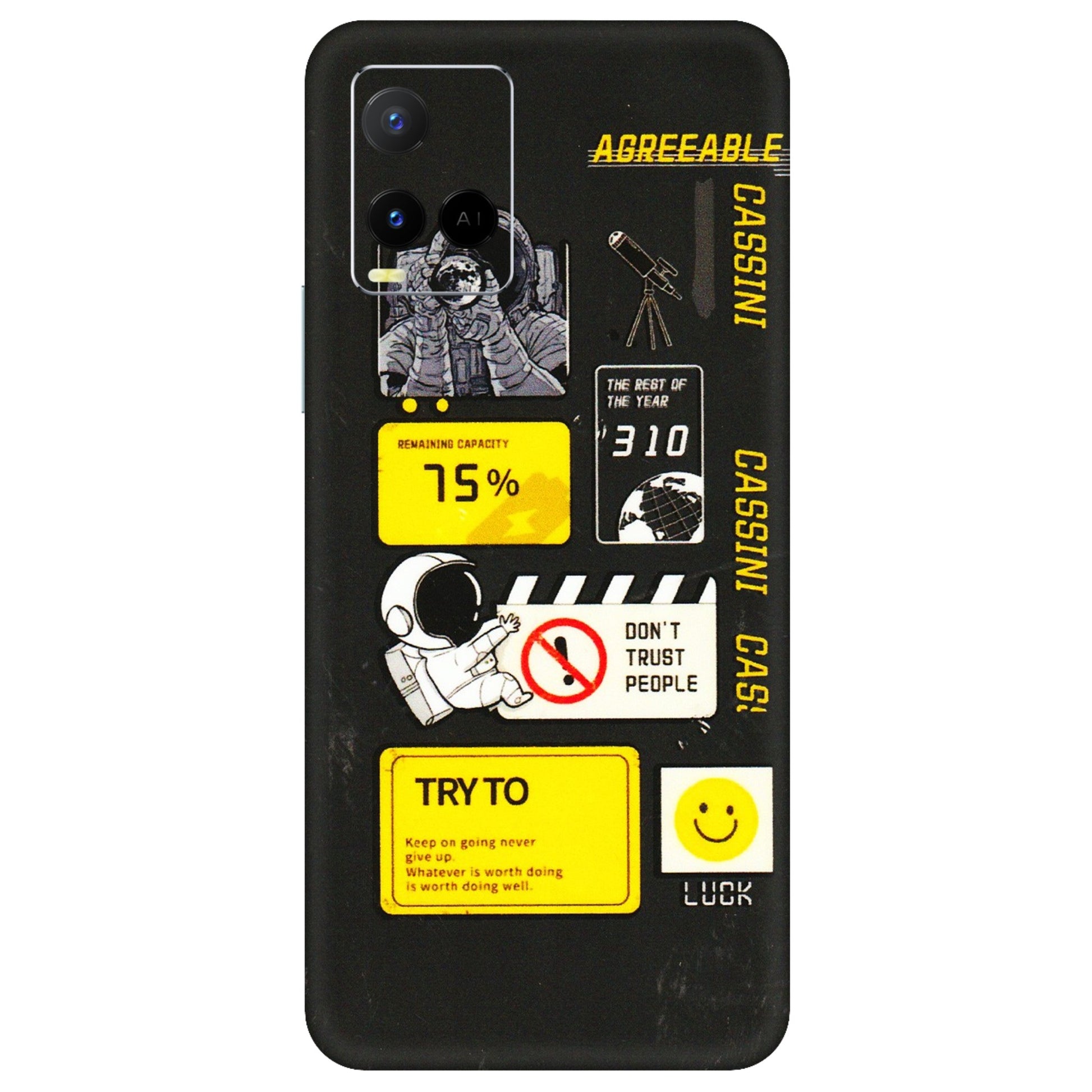 VIVO Y Series Phone Skins (All Models) - Black Cassini - 3D Embossed Finish (L-161) Vivo Y21 G