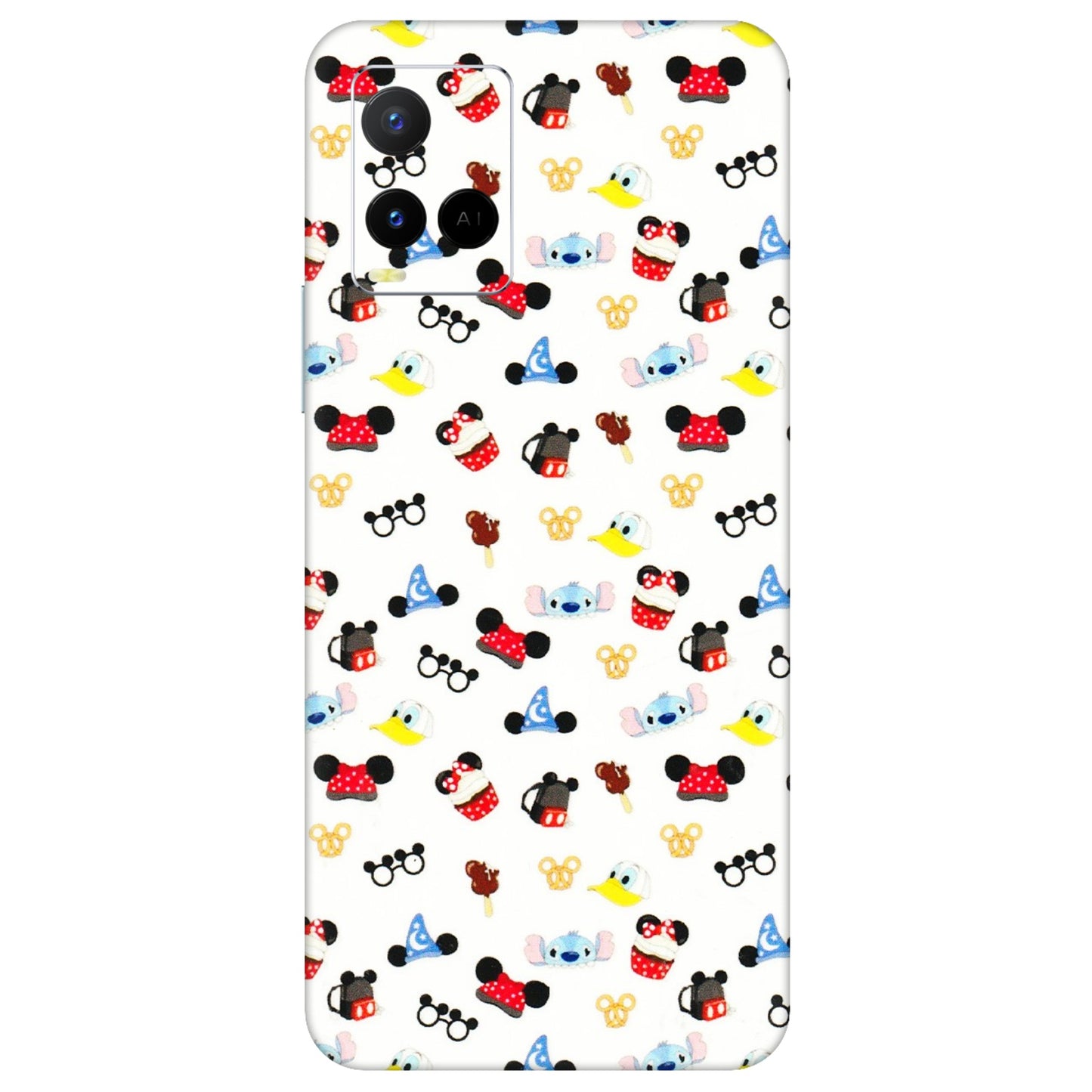 VIVO Y Series Phone Skins (All Models) - Minnie Mouse & Donald Doodles s - 3D Embossed Finish (L-194) Vivo Y21 G