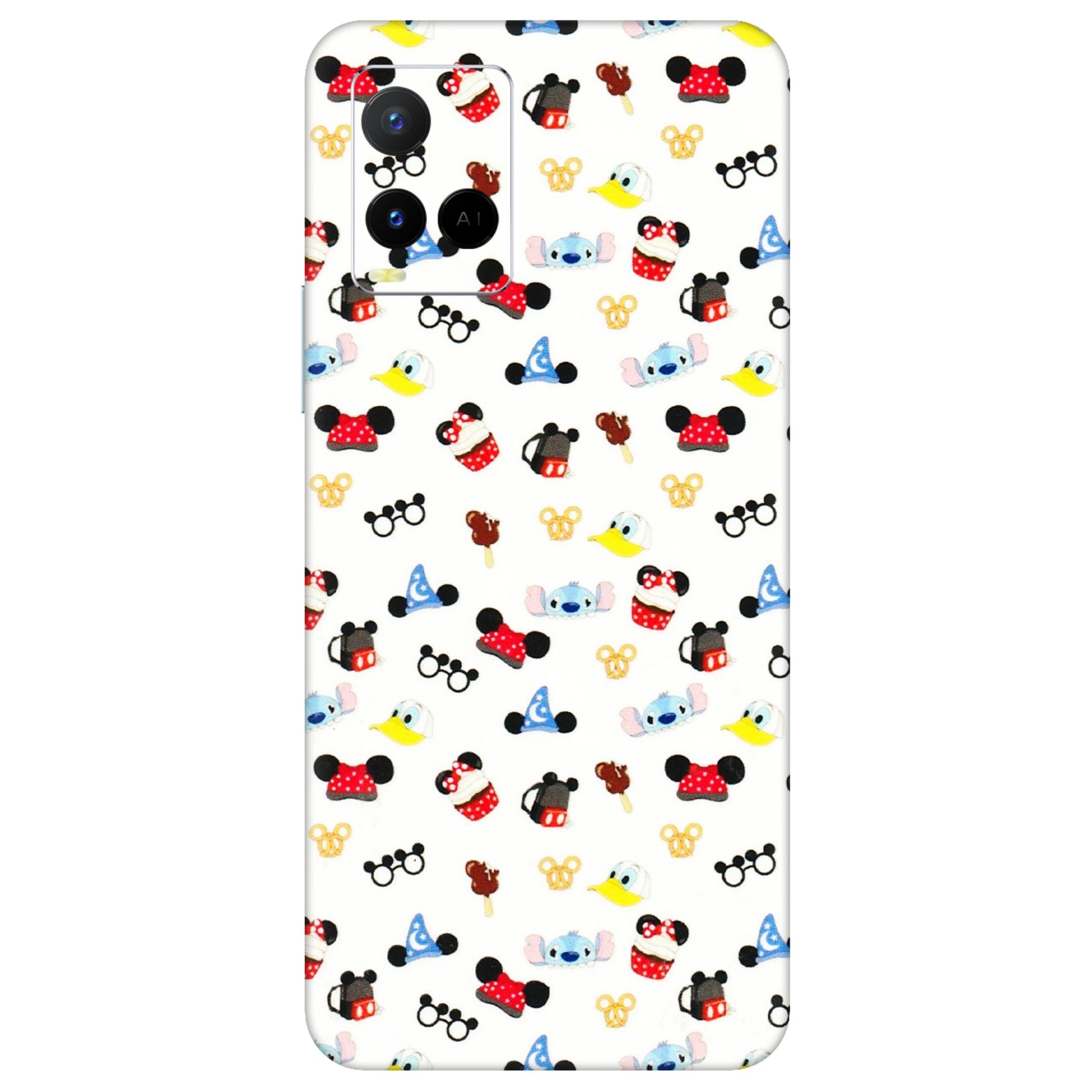 VIVO Y Series Phone Skins (All Models) - Minnie Mouse & Donald Doodles s - 3D Embossed Finish (L-194) Vivo Y21 G