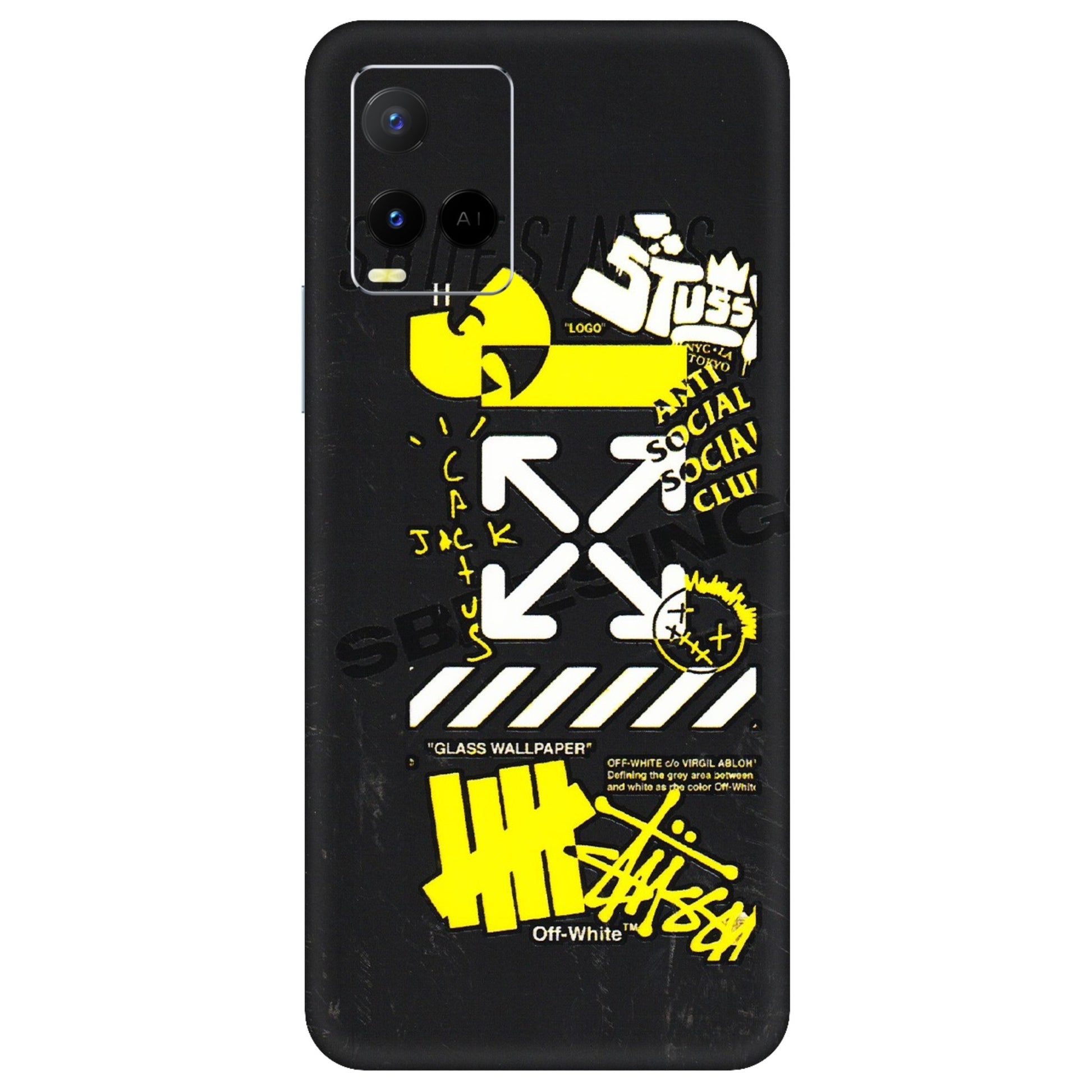 VIVO Y Series Phone Skins (All Models) - Anti Social Graffiti - 3D Embossed Finish (L-198) Vivo Y21 G