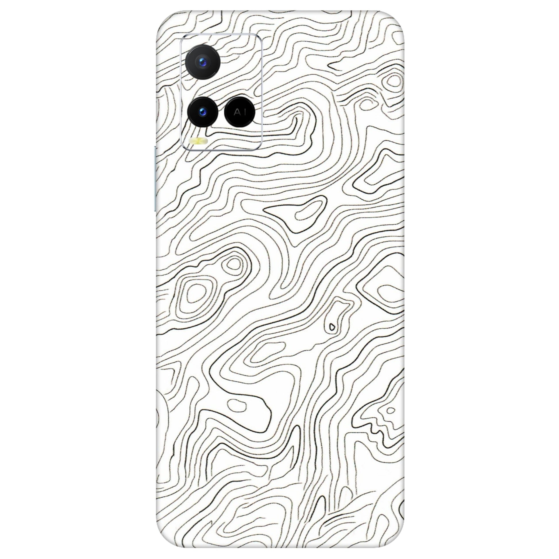 VIVO Y Series Phone Skins (All Models) - White Black Swirls - 3D Embossed Finish (L-219) Vivo Y21 G