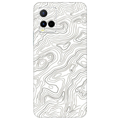 VIVO Y Series Phone Skins (All Models) - White Black Swirls - 3D Embossed Finish (L-219) Vivo Y21 G