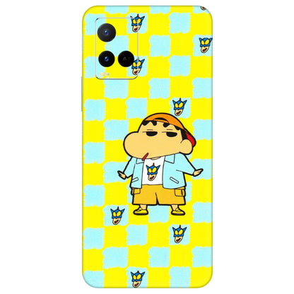 VIVO Y Series Phone Skins (All Models) - Yellow Blue Shinchan Cute - 3D Embossed Finish (L-221) Vivo Y21 G