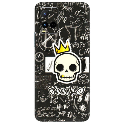 VIVO Y Series Phone Skins (All Models) - Funny Skull Black Chalk Grafitti - 3D Embossed Finish (L-22) Vivo Y21 G