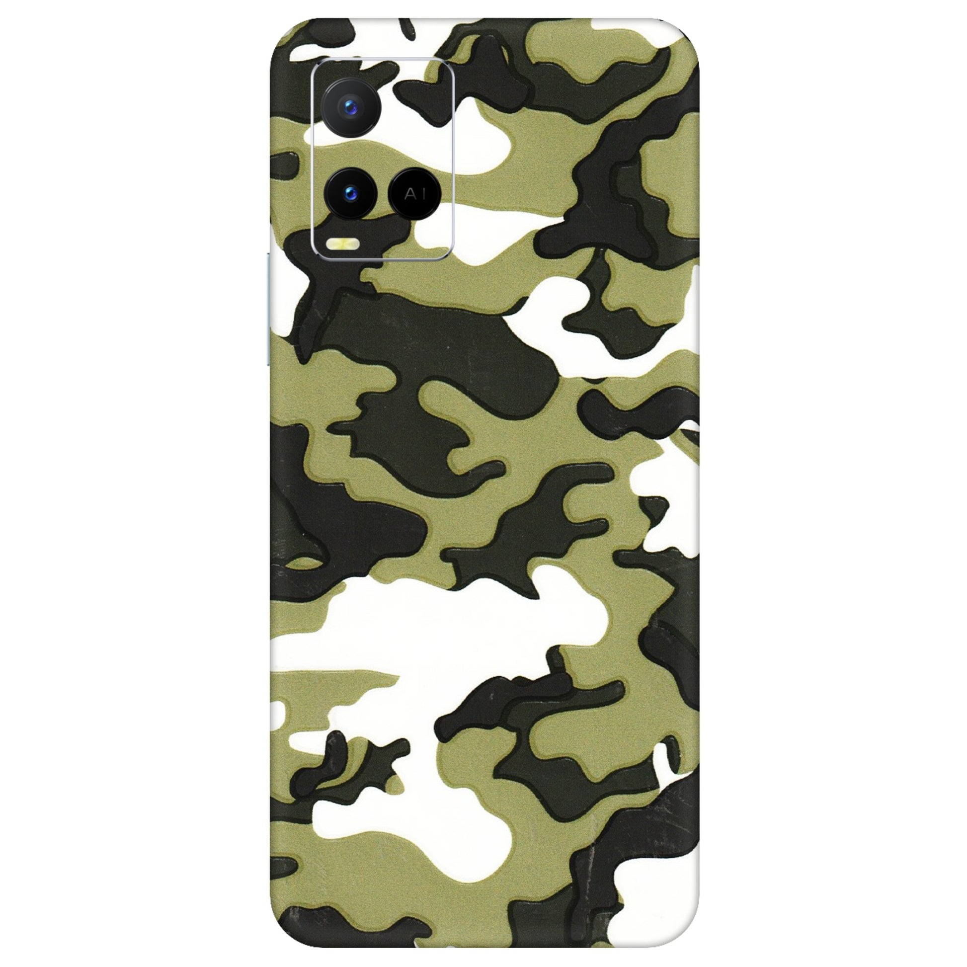 VIVO Y Series Phone Skins (All Models) - Camouflages White And Green - 3D Embossed Finish (L-243) Vivo Y21 G