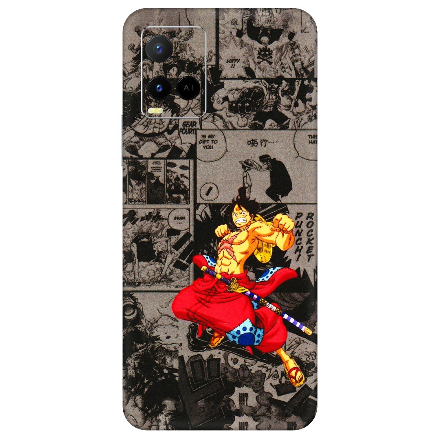 VIVO Y Series Phone Skins (All Models) - One Piece Rocket Punch Manga - 3D Embossed Finish (L-25) Vivo Y21 G