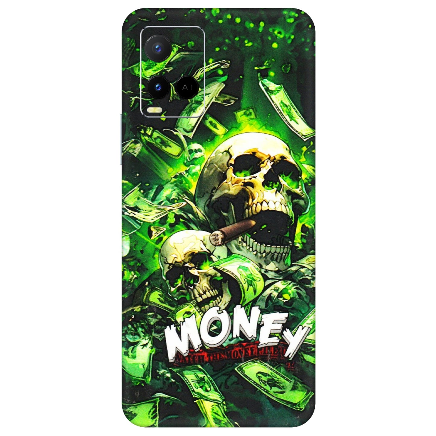 VIVO Y Series Phone Skins (All Models) - Skull Money - 3D Embossed Finish (L-303) Vivo Y21 G