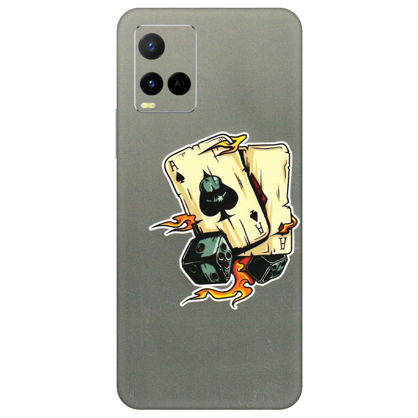 VIVO Y Series Phone Skins (All Models) - Grey Cards Of Ace - 3D Embossed Finish (L-77) Vivo Y21 G