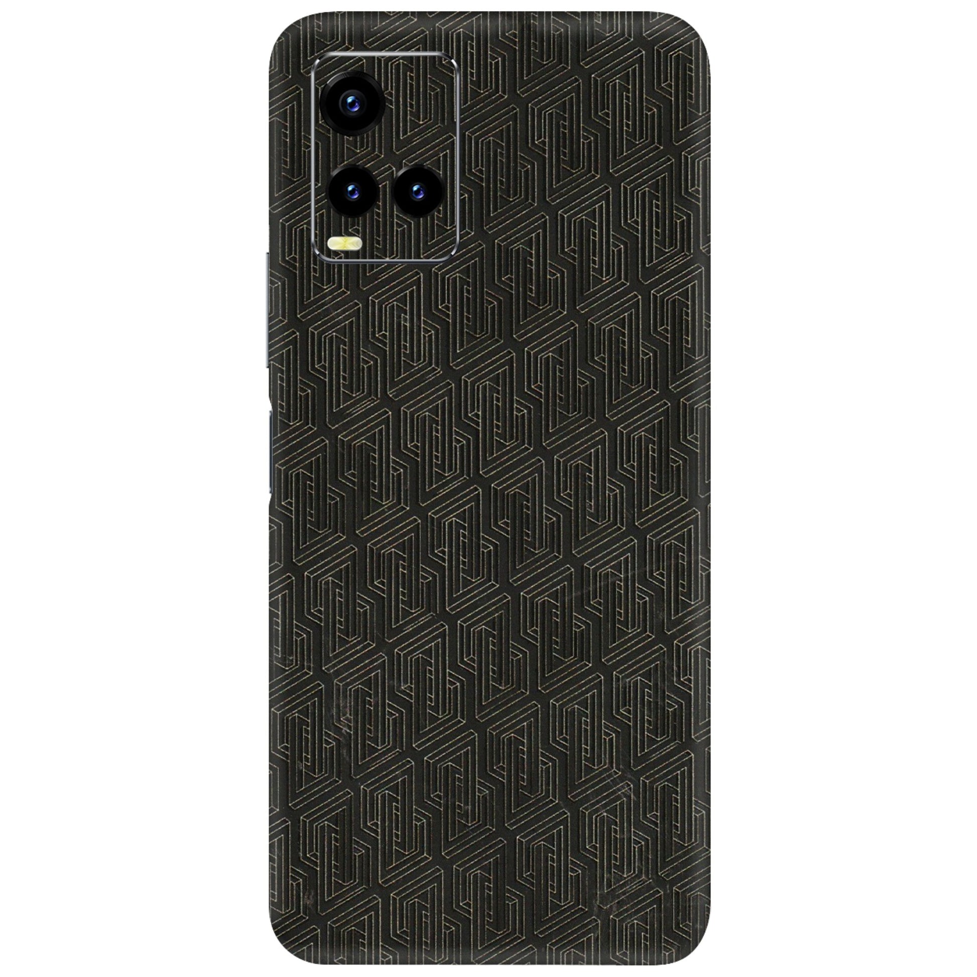 VIVO Y Series Phone Skins (All Models) - Black Abstract Pattern - 3D Embossed Finish (L-117) Vivo Y21T