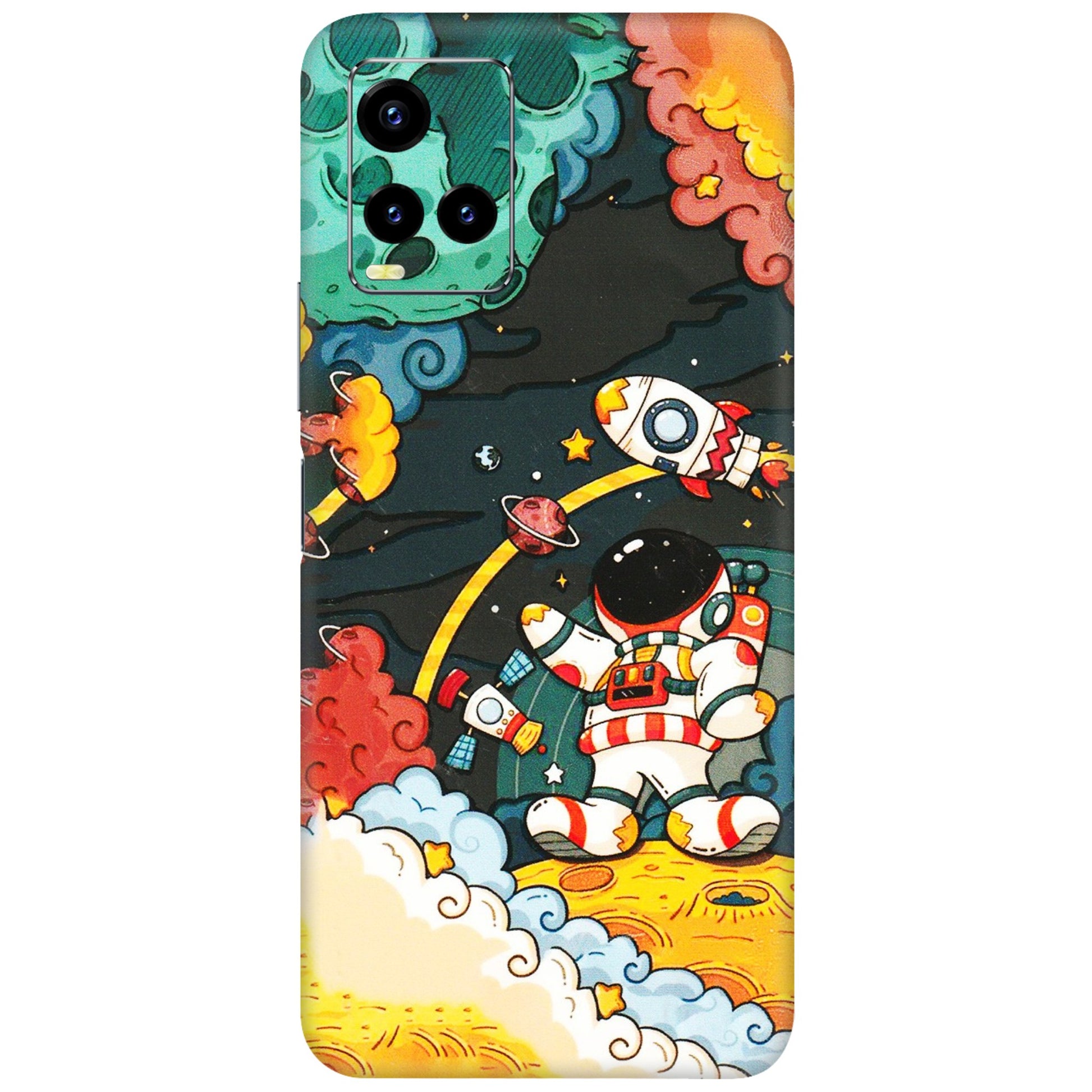 VIVO Y Series Phone Skins (All Models) - Astronauts & Spaceship - 3D Embossed Finish (L-145) Vivo Y21T