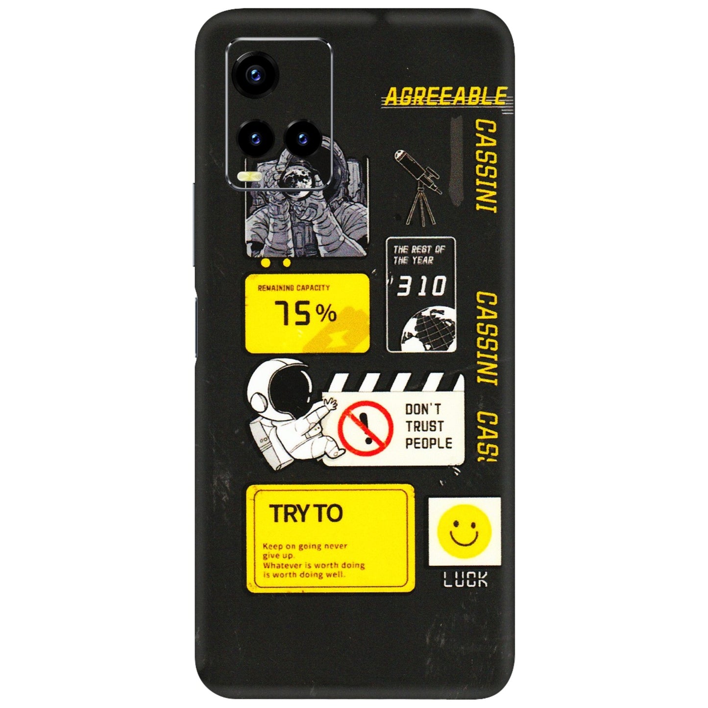 VIVO Y Series Phone Skins (All Models) - Black Cassini - 3D Embossed Finish (L-161) Vivo Y21T