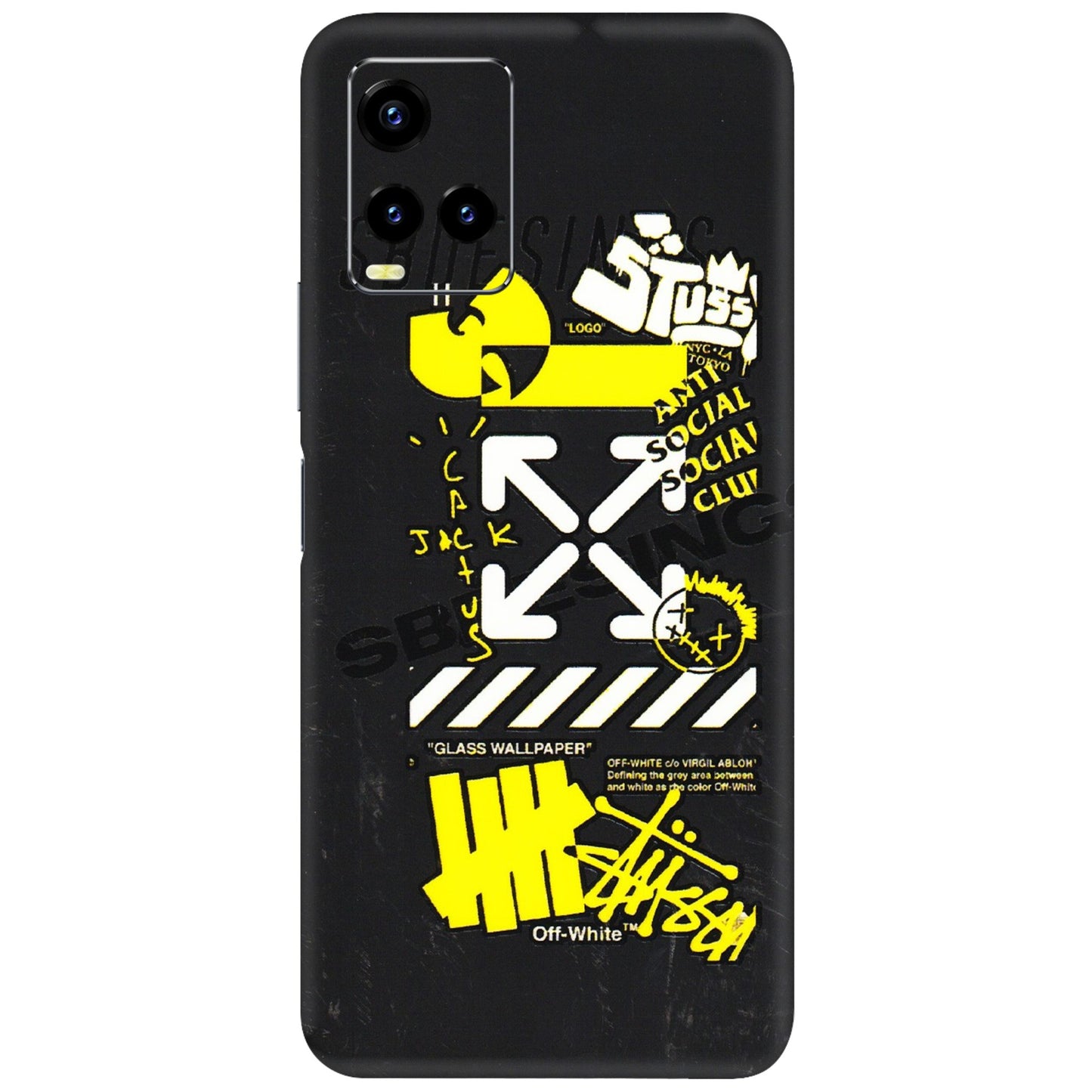 VIVO Y Series Phone Skins (All Models) - Anti Social Graffiti - 3D Embossed Finish (L-198) Vivo Y21T