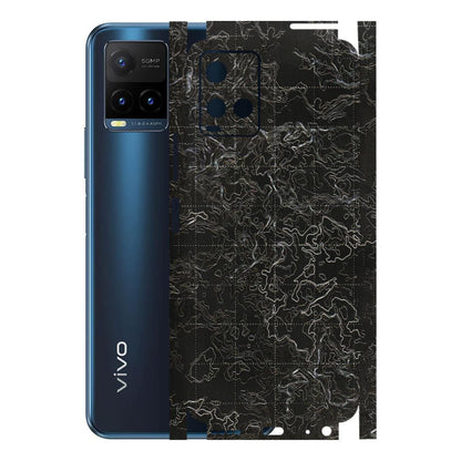VIVO Y Series Phone Skins (All Models) - Black map Texture - 3D Embossed Finish (L-201) Vivo Y21T