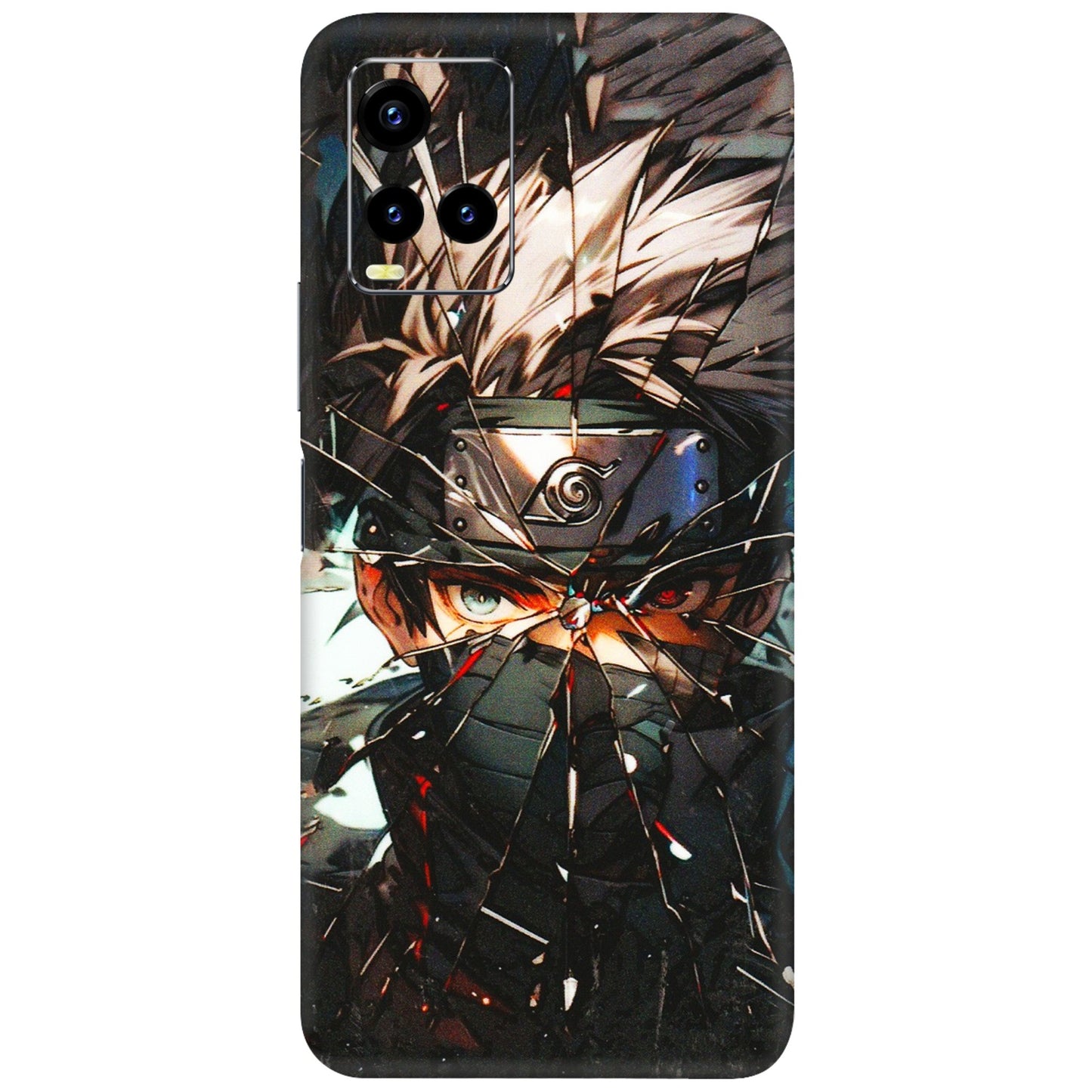VIVO Y Series Phone Skins (All Models) - Kakashi Shattered Glass Effect - 3D Embossed Finish (L-237) Vivo Y21T