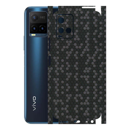 VIVO Y Series Phone Skins (All Models) - Black Grey Honeycomb Sober - 3D Embossed Finish (L-85) Vivo Y21T